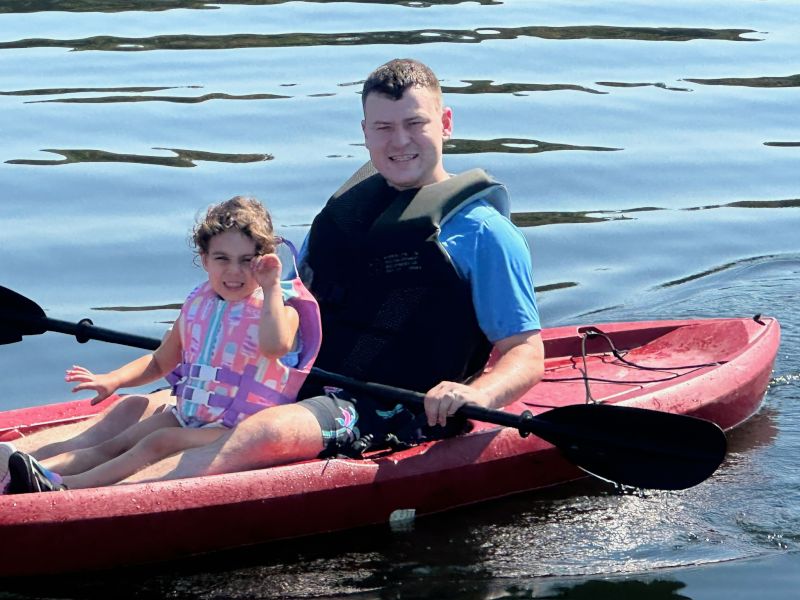 Avery and Zac Kayaking
