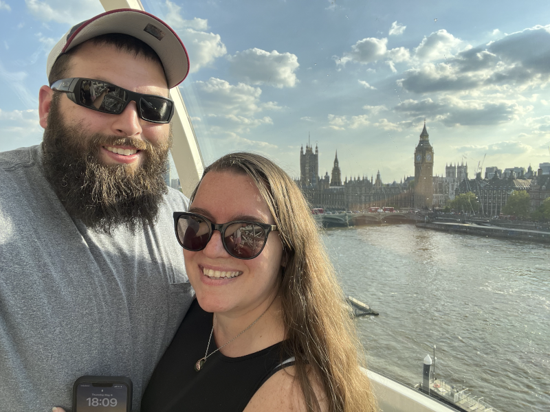 Visiting London and Riding the London Eye Overlooking Big Ben